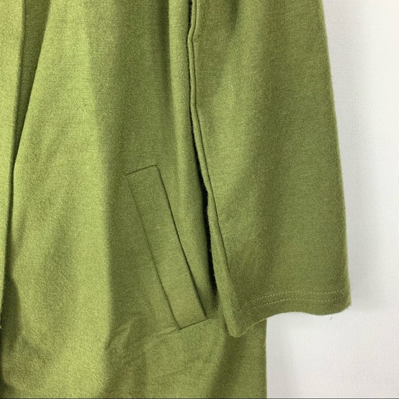 MelloDay Black Open Front Side Pockets Butter Super-Soft Olive Green Cardigan - Picture 5 of 6